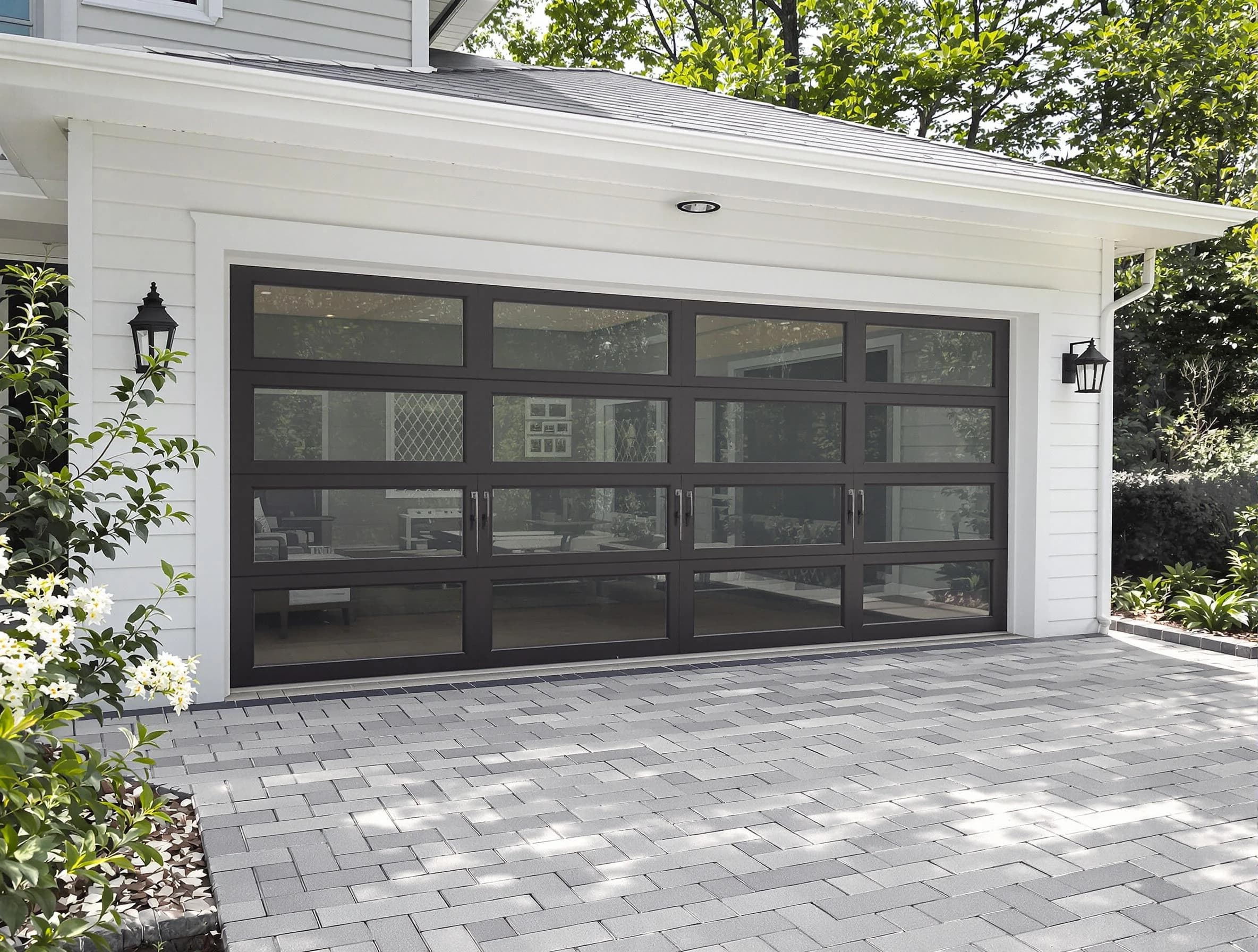 Hampton Garage Door Repair design specialist presenting custom garage door options to Hampton homeowner