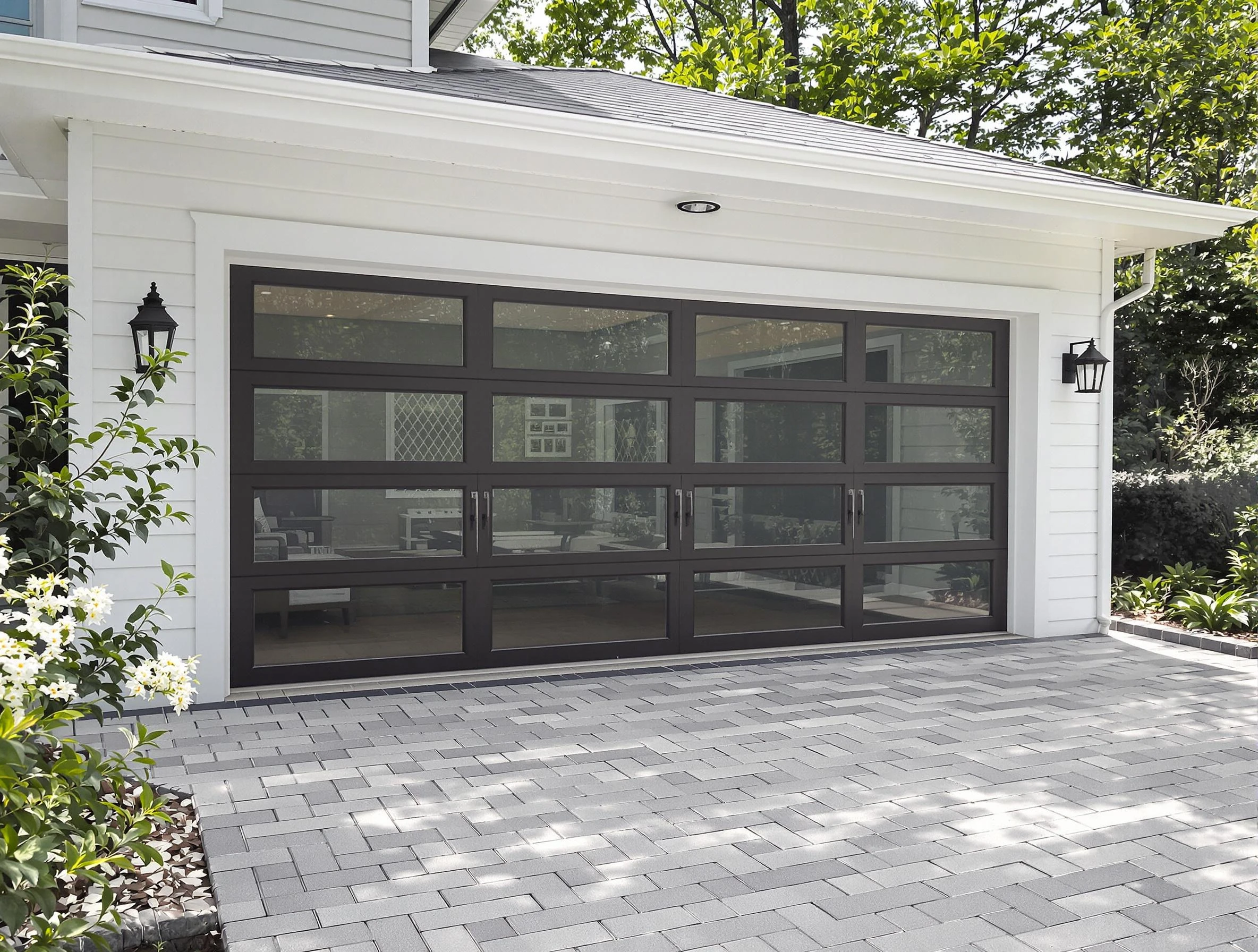 Hampton Garage Door Repair design specialist presenting custom garage door options to Hampton homeowner