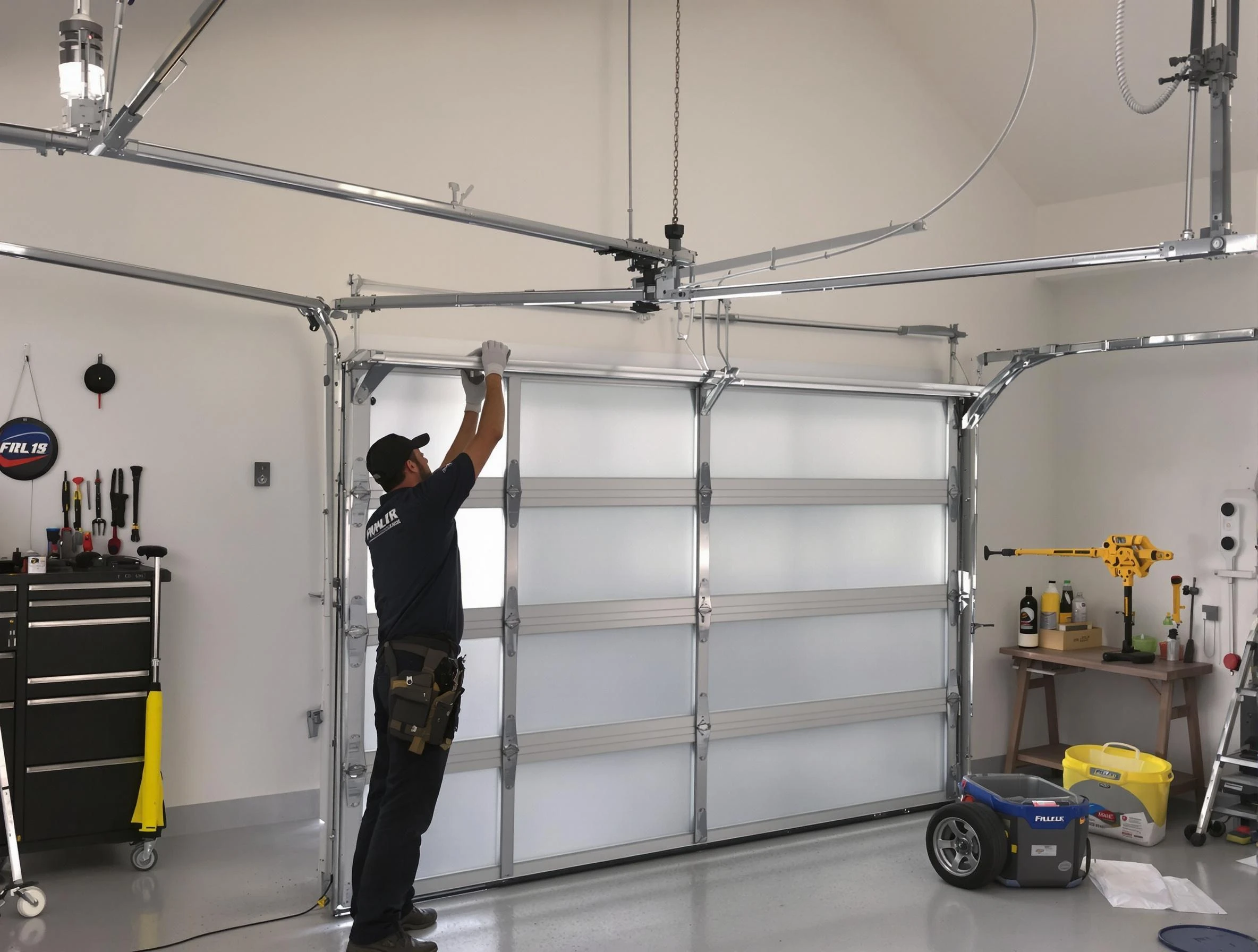 Hampton Garage Door Repair certified team performing precision garage door installation in Hampton